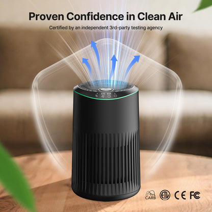 Air Purifiers for Bedroom Home, Air Purifier for Smoke Odors with Fragrance Sponge, Small Air Purifier with Sleep Mode for Bedroom Office, Blue Night Light, White, 1 Pack+3 Modes