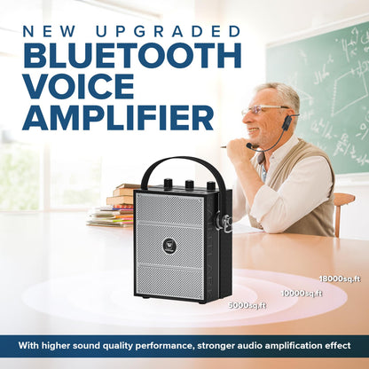 SANMIC Bluetooth 5.3 Voice Amplifier with Wireless Microphone Headset,Personal Wireless Amplifier Mic for Teachers,40W Loudly Portable Megaphone Pa System for Classrooms,Speeches,Outdoors Indoors-S98