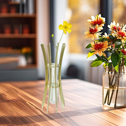Gcljlmy Hydroponic Plant Glass Tube Flower Vase Desktop Decoration Sturdy Decorative for Plant Propagating Terrariums (Golden 7x7x20cm)