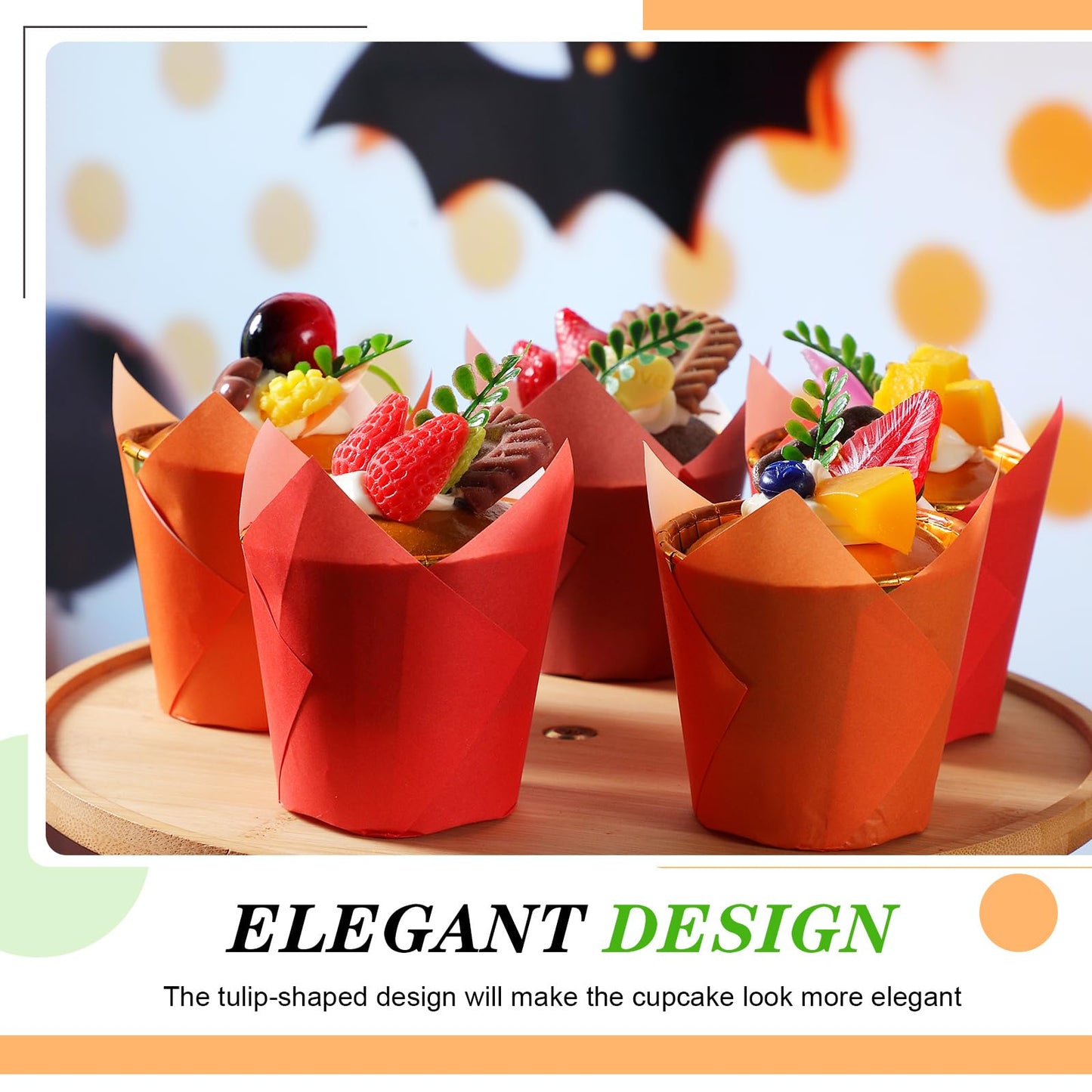 500 Pcs Fall Tulip Cupcake Liners Thanksgiving Muffin Baking Liners Holders Grease Proof Cake Liner Cupcake Wrappers for Autumn Thanksgiving Birthday Party