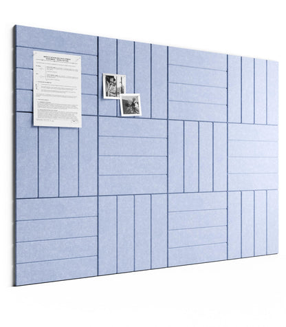 Bumusty Large Cork Board Alternative-48 x 36" Felt Bulletin Board Tiles, with 30 Pushpins, 70 Adhesive Tabs, Bold-Stripe 12-Pack, Cork Boards for Office Push Pin Board-Soft Periwinkle
