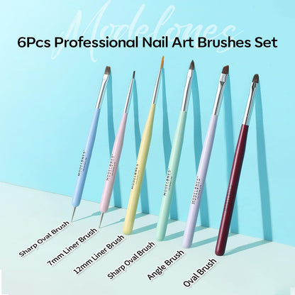 Modelones French Tip Tool- 6 Pcs Nail Stamp French Manicure Kit Suitable for DIY Together with Gel Nail Polish Art Tips Printing Tool Kit