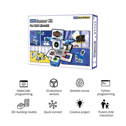 Yahboom Building Block Programming Kit Sensor Module with Micro bit V2 STEM Coding DIY Robot Kit Programmable Education Learn World of Module (Without V2)