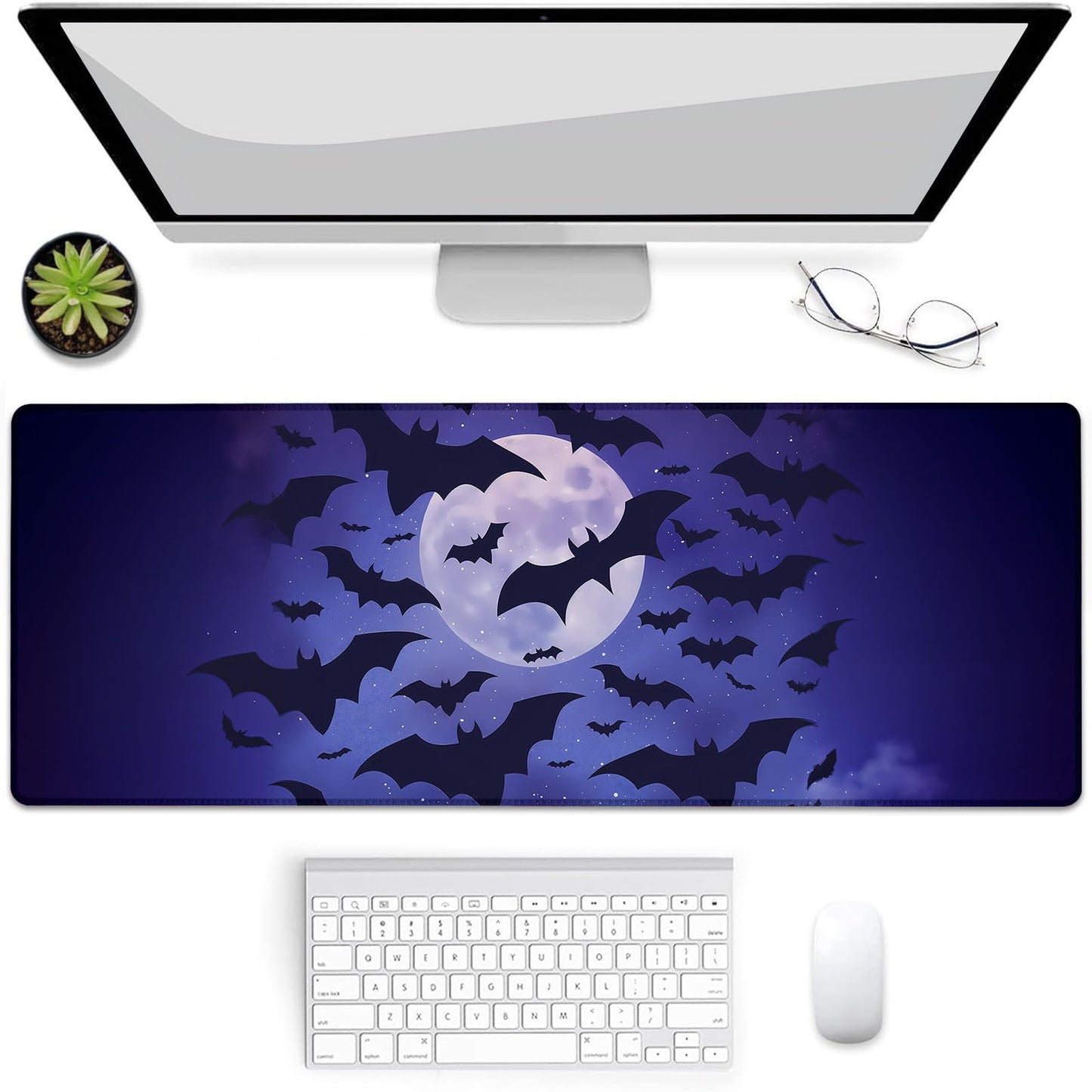 VANZEV Gaming Mouse Pad, Mouse Pad, Desk Mat, Non-Slip Rubber Base MousePads for Computers Laptop Office School Home Accessories Decor 31.5" x 11.8"，Gothic Bat