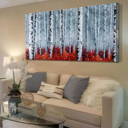 Arjun Tree Wall Art Canvas for Living Room Blue Tree of Life Nature Teal Abstract Textured Painting Picture Modern Panoramic Landscape Artwork Framed Bedroom Home Office Decor, Large Size 40"x20"