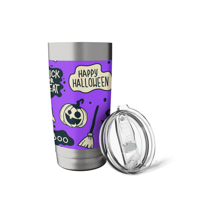 Purple Happy Halloween 20oz Travel Cup Cute Bottle Spooky Stainless Steel Insulated Tumbler