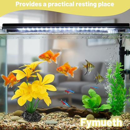 Silk Plants for Fish Tank, 2 Silk Aquarium Plants for Betta Fish, Compact 2x3x6 Inch Design with Realistic Stone Base, Functional Resting Spots for Small Tanks and Reptile Habitats