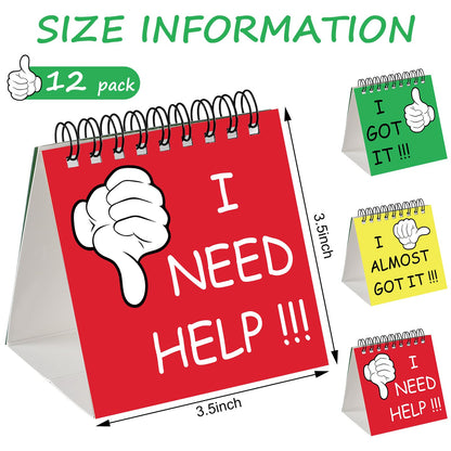 Harloon 36 Pcs I Need Help Mini Flip Chart Signs Self Assessment Cards Behavior Management Classroom Tools for Kids Teachers Classroom School Behavior Educational and Learning Activities Supplies
