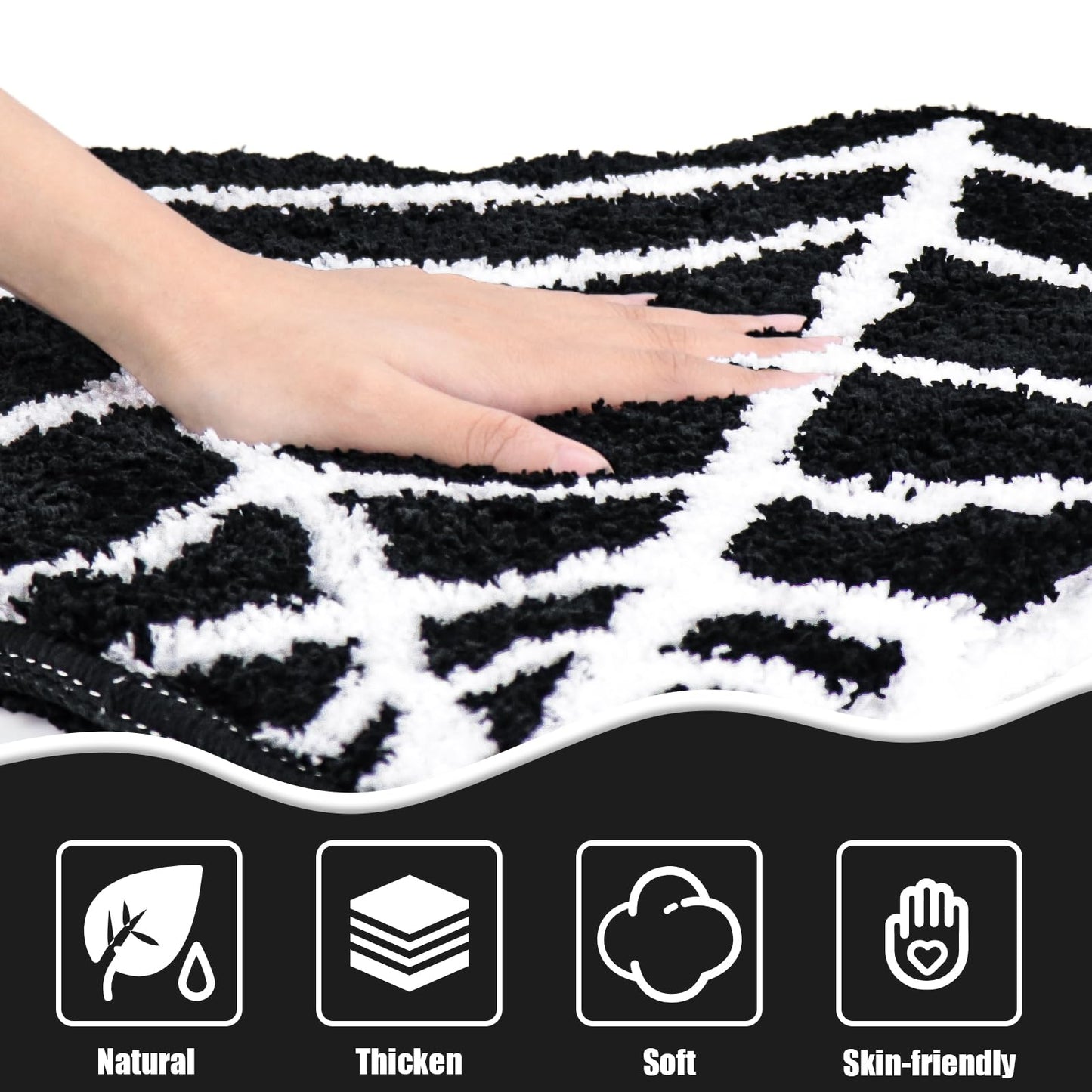 Meetory Spider Web Bath Mat, 31×20" Halloween Bath Mat Non-Slip Rugs Spiderweb Rug Machine Washable Goth Area Rugs Gothic Rug for Front Door, Bedroom, Living Home (Black)