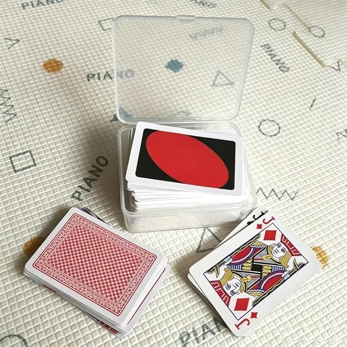 2PCS Plastic Game Card Storage Box, Card Case for Standard Playing Cards, High Capacity Card Holder Box (Empty, No Cards Included)