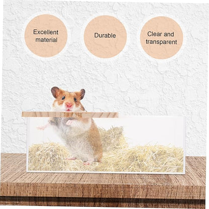 DECHOUS Hamster Cage Accessory Dust Bath Chinchilla Acrylic Bathing Tray Pet Toilet