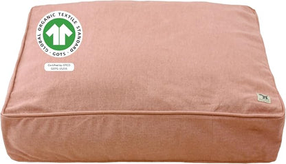 Molly Mutt Kyoto Dog Bed Duvet Cover, GOTS-Certified 100% Organic Cotton Canvas Cover for Dog, Puppy, or Cat Bed, Durable, Washable, and Free of Harmful Chemicals, Small, 22"x27"x5", Dusty Pink