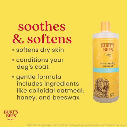 BURT'S BEES FOR PETS Itch Soothing Shampoo with Honeysuckle, 95% Natural Origin Formulas, Dog Shampoo for Itchy Dogs, Dog Shampoo Itchy Skin Relief, 32 oz