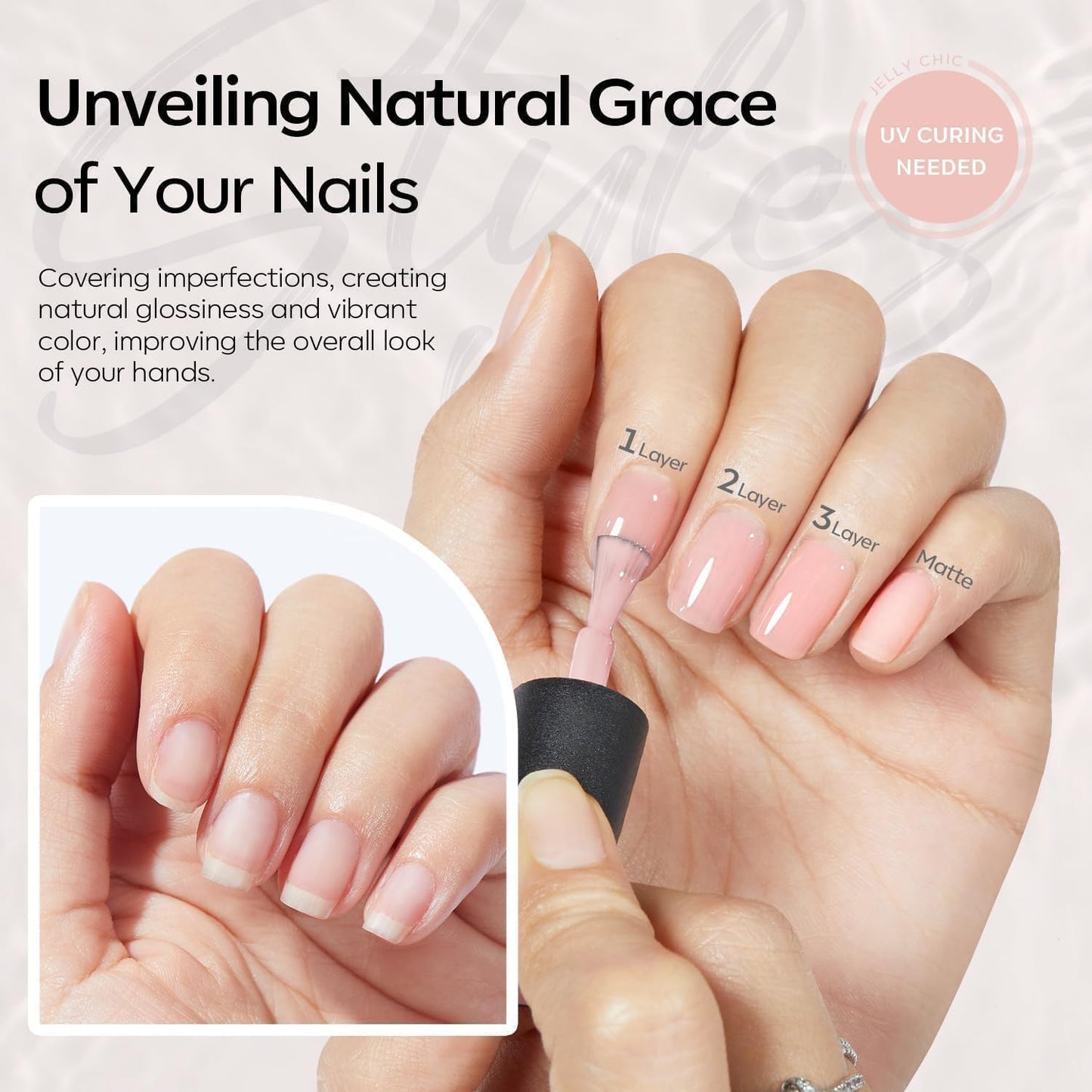 modelones Gel Nail Polish Set 2 Pcs 15ml French Manicure Kit White Nude Pink Jelly Sheer Gel Polish Soak Off UV LED Classic French Tip Gel Polish Natural Nail Art DIY Gift for Women