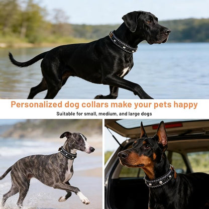 Paracord Dog Collar, Adjustable Soft Nylon Pet Collars for Medium Large Dogs(19"-23"), Stylish Pet Gear for Boys, XL(Set of 1, Black Skull Collar+Leash)
