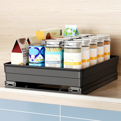 Nieifi Spice Organization for Cabinet-Vertical Spice Rack Pull Out-Spice Rack Organizer for Cabinet-4-1/3 inch Wide-Seasoning Kitchen Organizer-4.3" W x 10.6" D x 8.7" H-2 Pack-2 Tier
