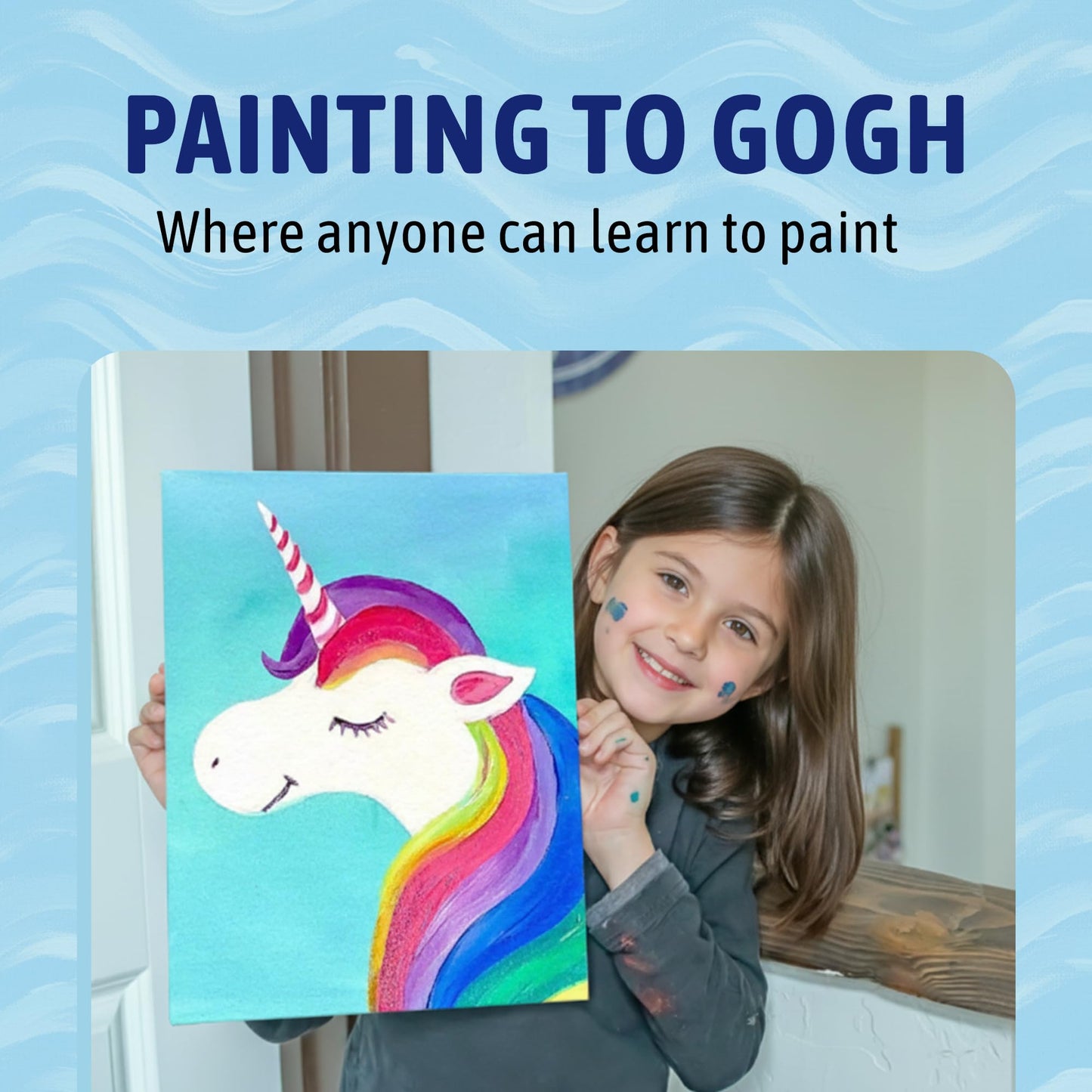 Painting to Gogh – Magic Sparkle Bundle – 4-in-1 Kids Painting Kit – 4 Canvases, Set of 3 Brushes, Acrylic Paint, Easels, Palettes, Aprons & Step-by-Step Tutorials – Fun Art Set for Kids –Ages 6 to 12