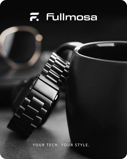 Fullmosa Metal Band Compatible with Apple Watch Bands 45mm 44mm 42mm, iWatch Band with Case for Apple Watch Series 11 10 9 8 7 6 5 4 3 2 1 SE3/2/1 Ultra3/2/1, Black