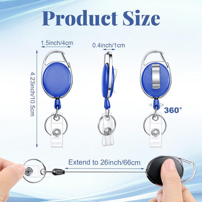 Honoson 30 Pcs Heavy Duty Retractable Badge Reels Batch ID Badge Holder Retractable Clip Bulk Key Holder with Ring for Office Worker Employee, Doctor Nurse Gifts (Warm Color)