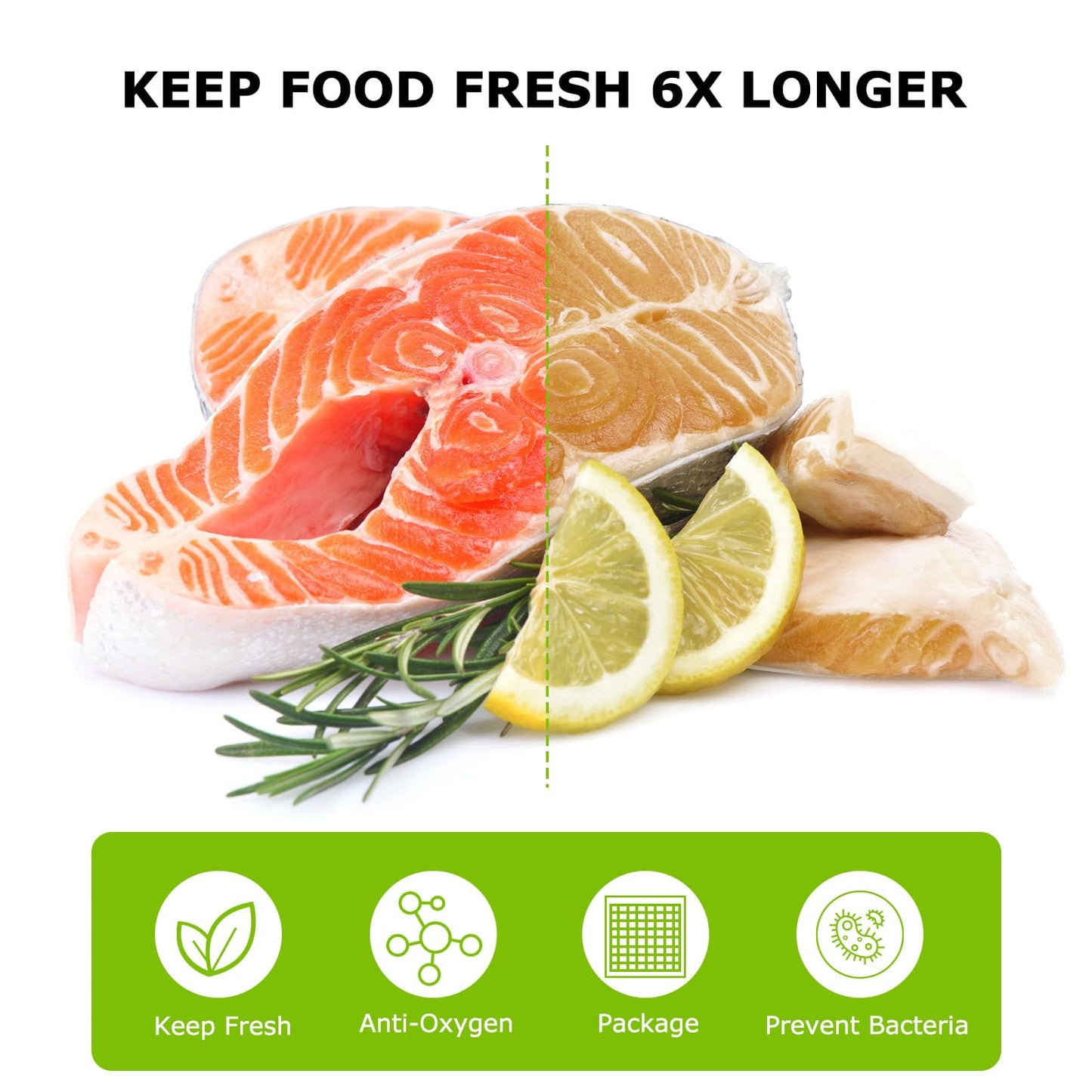 Bonsenkitchen Precut Vacuum Sealer Bags 200 Quart 8" x 12", BPA Free, Commercial Grade Textured Food Vacuum Sealer Bag, Thick Embossed Bags for Storage and Sous Vide Cooking VB3208
