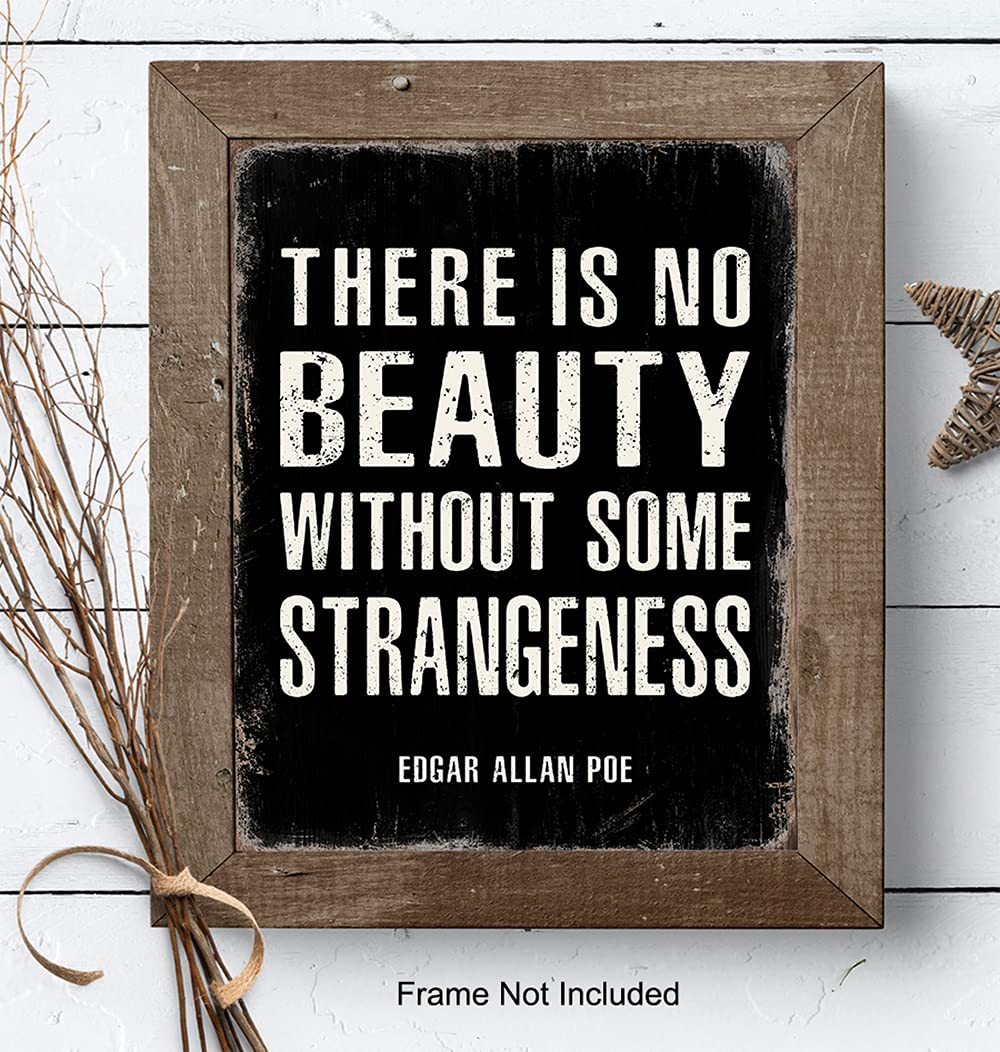 Edgar Allan Poe Quote Art Print - Goth Room Decor Poster Sign - Decoration for Living Room, Bedroom, Office, Apartment - Cool Unique Gift - Funny Sayings for Wall Decor - Gothic Home Picture