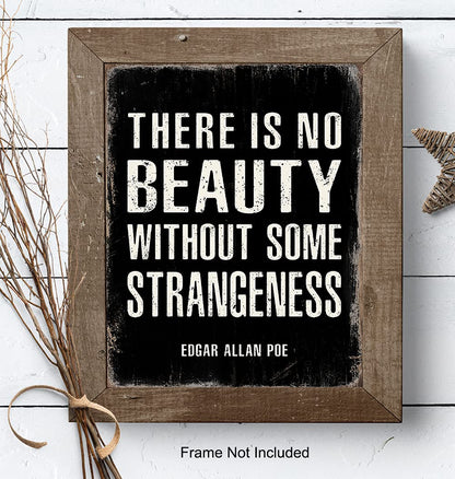 Edgar Allan Poe Quote Art Print - Goth Room Decor Poster Sign - Decoration for Living Room, Bedroom, Office, Apartment - Cool Unique Gift - Funny Sayings for Wall Decor - Gothic Home Picture