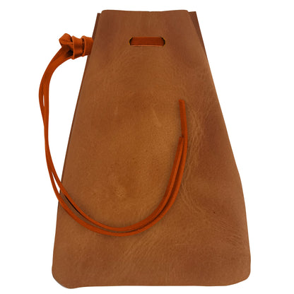 Nabob Leather Leather Drawstring Pouch, Coin Bag, Medicine Tobacco Pouch Medieval Reenactment Made in U.S.A Size 8.5" x 6"