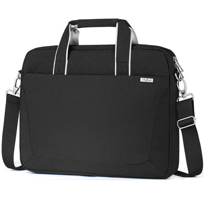 BAFFINA 17 17.3 Inch Laptop Shoulder Bag for Men Women,Waterproof Computer Carrying Case Messenger Bag with Strap for 17"-18" HP Dell,Laptop Briefcase for Office business Travel College School,Black
