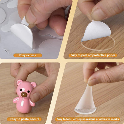 350Pcs Double Sided Adhesive Dots, Removable Clear Dots Sticky Tack, Waterproof No Trace Dots Adhesive Putty for Wall Hanging Crafts, Balloons Party Decorations Poster Picture Festival Decoration 15mm
