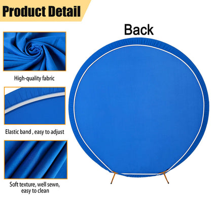 GUANSEN 6.5FT Royal Blue Round Wedding Backdrop Cover,Circle Balloon Arch Backgound Stand Cover for Birthday Party Baby Shower Halloween Decoration (Royal Blue)