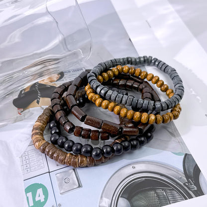 31Pcs Braided Leather Bracelets for Men Women Punk Wrap Cuff Bracelets Hemp Cords Wood Beads Ethnic Tribal Handmade Wrap Wristband Gothic Evil Eye Bracelets Set Adjustable Skull Skeleton Accessories