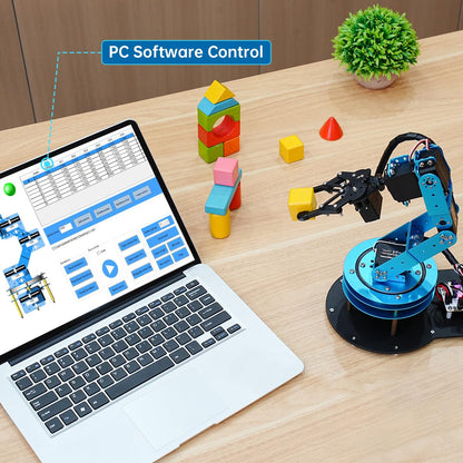 LewanSoul Robotic Arm Kit 6DOF Programming Robot Arm with 5 Servo, Handle, Mechanical Claw and More, PC Software APP Control with Tutorial
