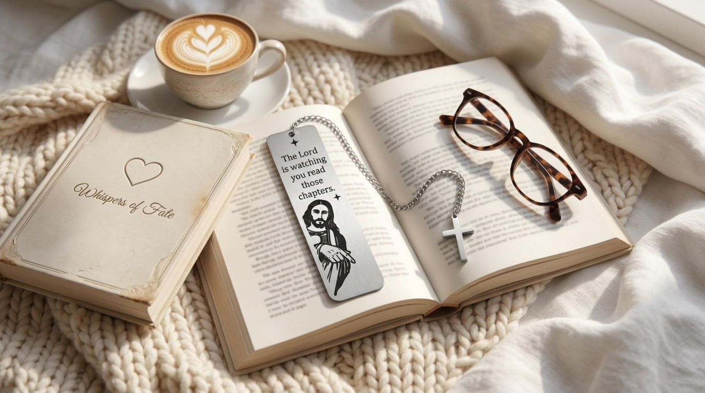 Funny Gifts Bookmark for Women Men Best Friend Sister Gag Gift for Book Lovers Christian Book Marker with Chain Jesus Reading Gift for Reader Birthday (1)