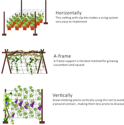Toolazy Trellis Netting 59" x328' Green - Heavy Duty 6" Mesh Plant Support Net for Climbing Vegetables, Garden Trellis Roll for Tomato Cucumber Pea Bean Vine Grow Tent Scrog Hydroponic