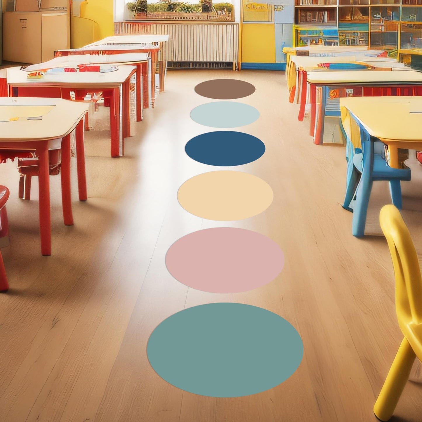 Lincia 24 Pack Colorful Dry Erase Dots Circles Spots for Classroom Table 10.5 Inch Removable Vinyl Desktop Stickers Spots Wall Decals for 100th Day of School Teacher Students Home (Bohemian Colors)
