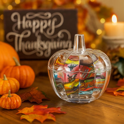 Tanlade 8 Pcs Glass Pumpkin Candy Jar Thanksgiving Candy Bowl Jars with Lids Pumpkin Container with Cover Transparent Target Glass Dish for Thanksgiving Home Party Wedding Decoration