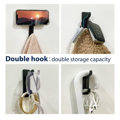 pickpiff 12 Pack Wall Hooks for Coat and Towel: 13LB Adhesive Door Hanger Stick on, Black