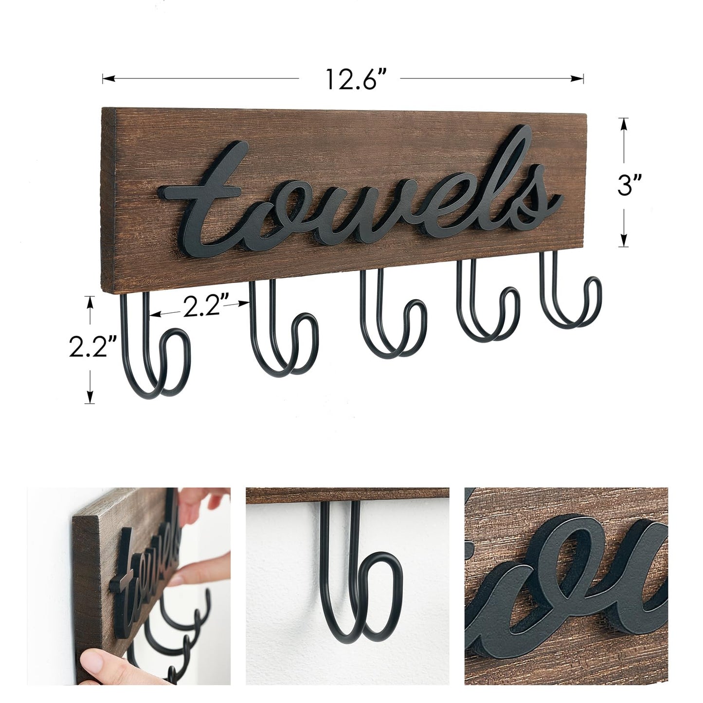 Mkono Key Holder for Wall Decorative with 7 Hooks, Wall Mounted Keys Hanger Organizer Rustic Wood Hanging Key Hooks Home Decor Farmhouse Entryway, Hallway, Office