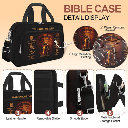 LAOTANGJIA God Bible Cover Case for Boys Men Kids,God Says I Am Bible Canvas Carrying Case Bag with Detachable Shoulder Strap, Pens and Highlighters Cross Clips for Bible Study & Church