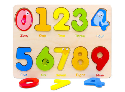 Aile Wooden Preschool Learning Number Puzzles Toys for Kids Age 2-4， Educational Toys.