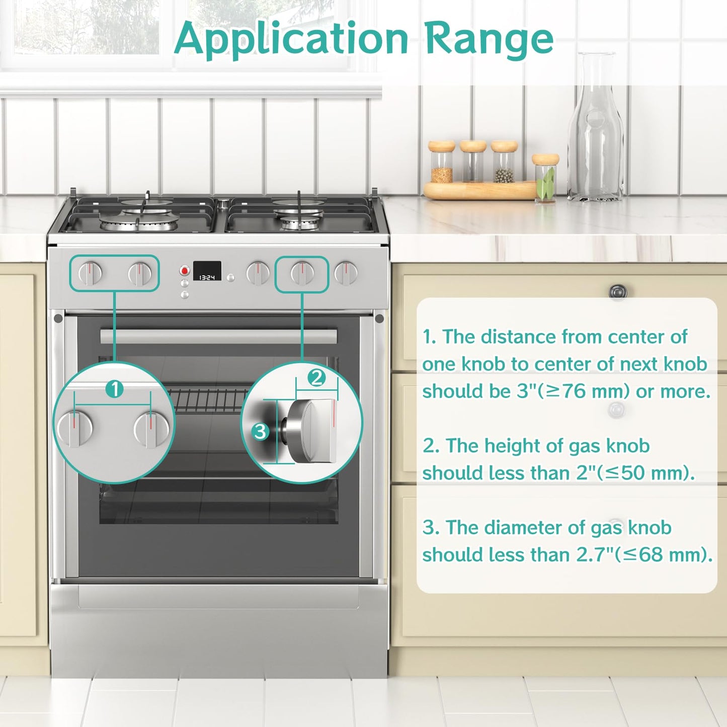 Stove Knob Covers for Child Safety,AOSITE Upgraded Gas Knob Covers for Kids Stove Guard with Strong Adhesive, 5 Pack Durable Design Childproof Oven Knob Locks for Babies and Pets,No Screws or Drill