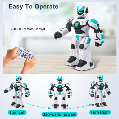 HPROMOT RC Robot Toy for Kids Remote Control RobotToy, Smart Gesture Sensing Rechargeable & Programmable Robot Walking Dancing Singing Chirstmas Gift for 3-15 Years Old Boys Girls