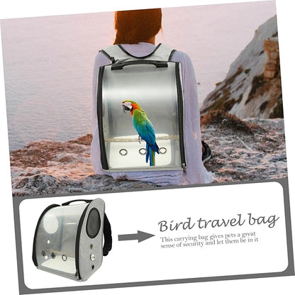 Milisten Parrot Carrier Backpack Breathable Design and Standing Perch for Outdoor Travel Portable Bird for Hiking Camping and Daily Walks