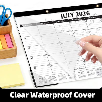 ZTX Desk Calendar 2026-2027, 18 Months Calendar Runs from July 2026 to December 2027, 17" x 12" Large Calendars 2026-2027 Monthly Planner with Plastic Cover for Teacher Home Desk Top