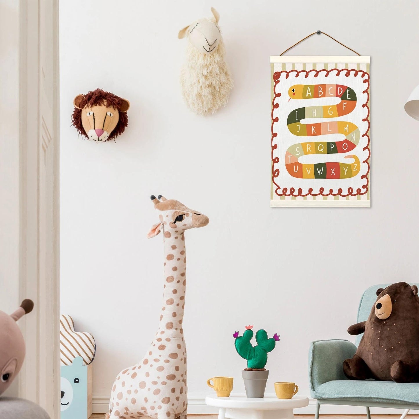 LKETW Snake Alphabet Classroom Poster Hanger Frame 12x16 Inch, Alphabet ABC Educational Wall Art Posters for Classroom, Kids Hanging Banner Decor for Nursery Toddler Boy Girl Room Bedroom Playroom