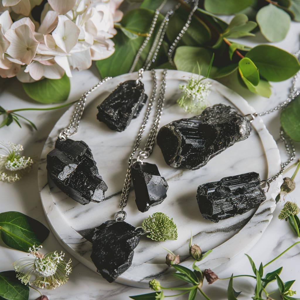 Luckeeper 1 lb Black Tourmaline Bulk Raw Crystals and Healing Stones for Tumbling, Wire Wrapping, Wicca Reiki,Meditation