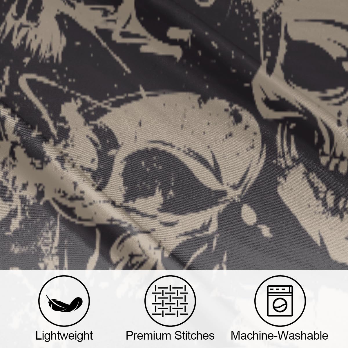 Skull Satin Silk Pillowcase for Hair and Skin Pillow Cases Standard Size