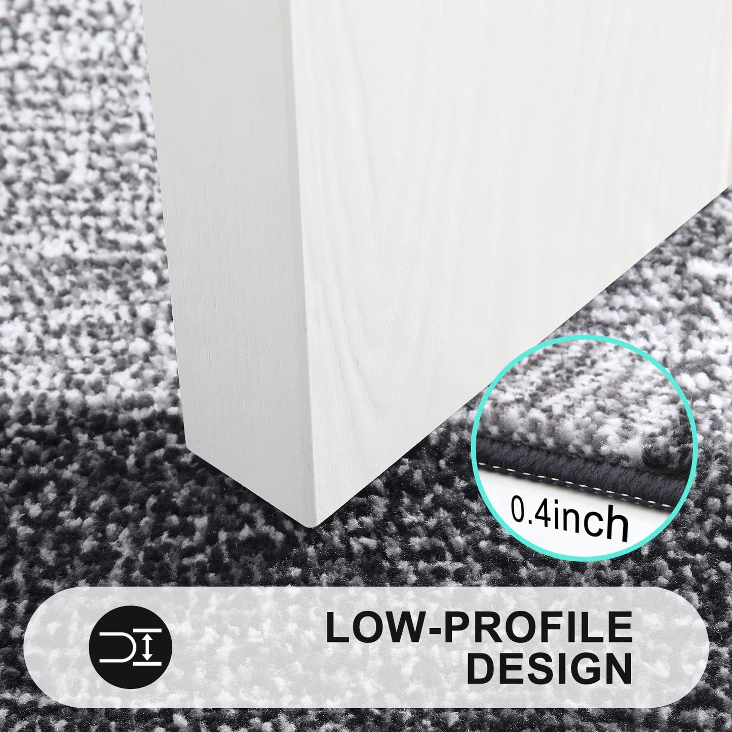 Kitinjoy Indoor Outdoor Door Mat, 40x32 Non-Slip Absorbent Dirt Trapper, Low-Profile Washable Inside Entrance Front Floor Mat, Sturdy Soft Entry Doormats for Entryway, Black