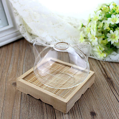 Clear Cute Cats Shaped Glass Desktop Decorative Plant Terrarium Flower Vase Bottle Holder Home Decorative Flower Bott Hydroponic Vase