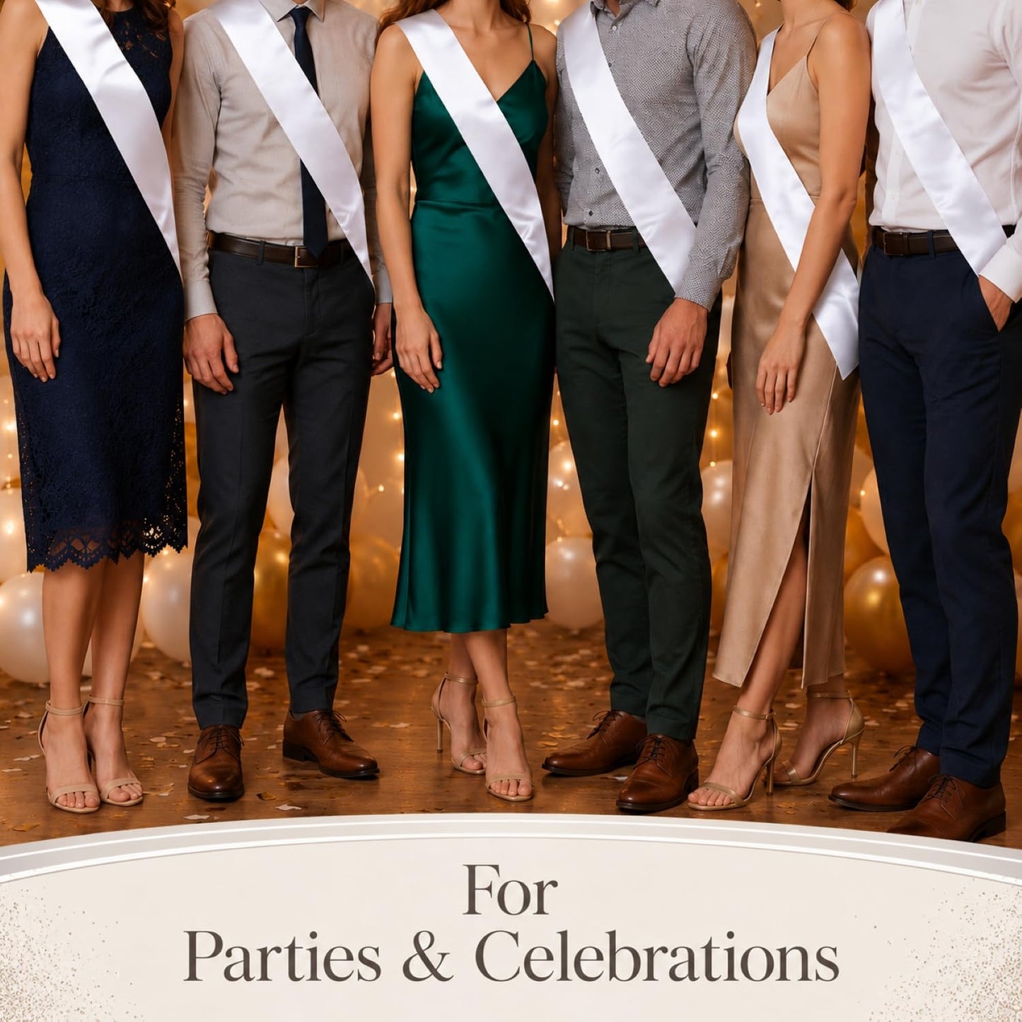 Pack of 6 Blank Satin Pageant Sashes for Princess, Beauty Queen, Homecoming, Winner, Mayor and DIY Decoration, White